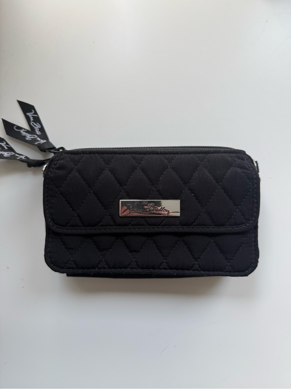 Vera Bradley Black Quilted Wristlet Wallet